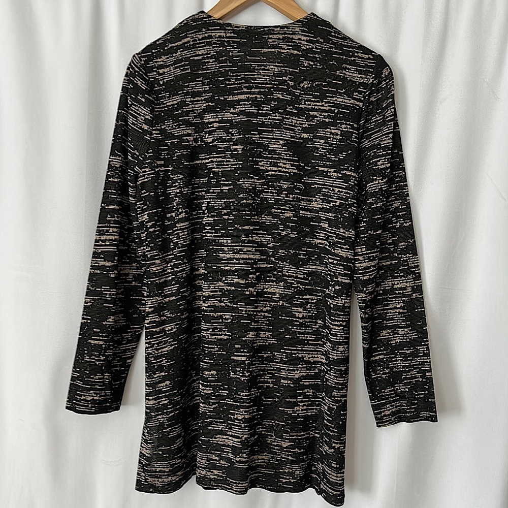Ming Wang Brown/Black Open Front Cardigan Sweater Shirt Top **Size M** 🌺🌺 - Picture 2 of 4